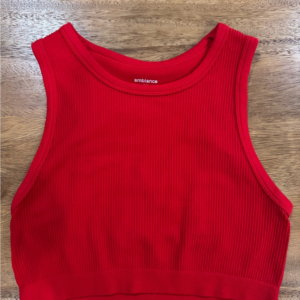 Ambiance Scarlet Ribbed Tank Top